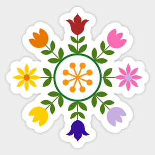 Scandinavian Style Flowers Wheel Sticker